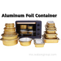 Container Foil Aluminium Makanan Pusingan Emas